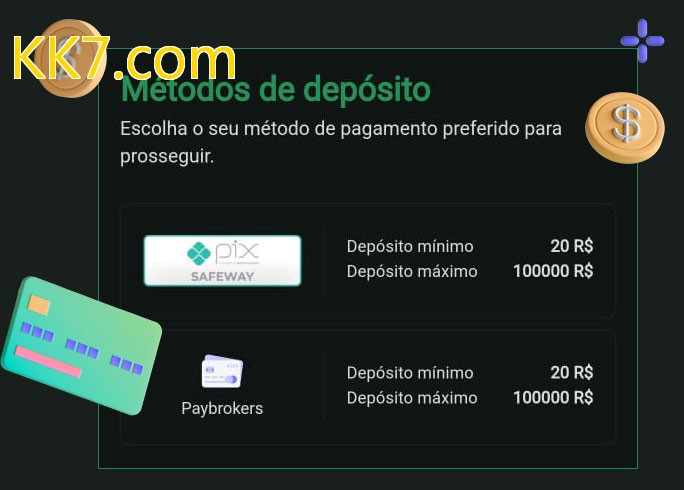 O cassino KK7.combet oferece uma grande variedade de métodos de pagamento